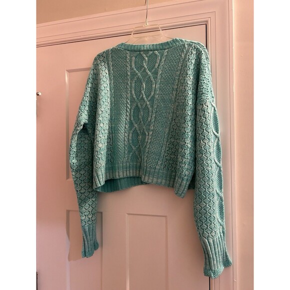 Bibi Front 3 Button Cardigan Chunky Knit Sweater Women's Size XL Boho Chic Y2K - Picture 5 of 5